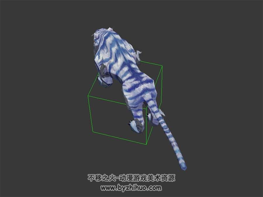 白老虎 3D模型 有绑定和倒下的动作 四边面