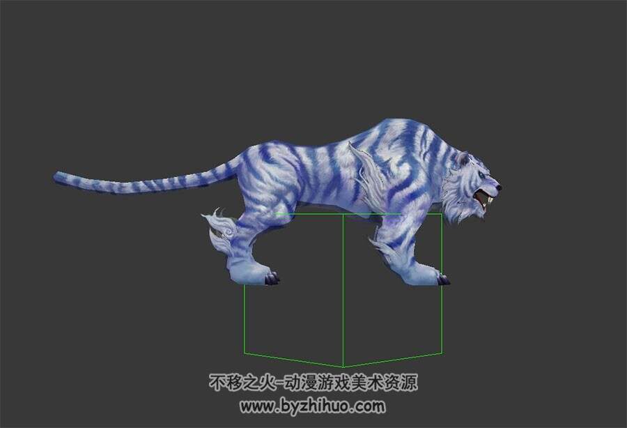 白老虎 3D模型 有绑定和倒下的动作 四边面