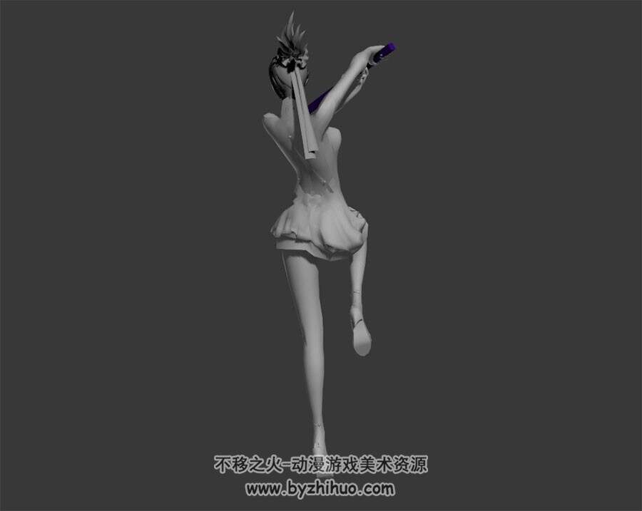 性感高跟鞋女剑士 3D模型 有绑定和动作 高模