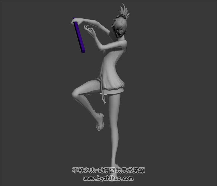 性感高跟鞋女剑士 3D模型 有绑定和动作 高模