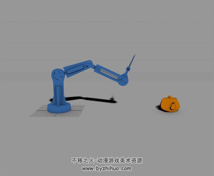 机械手臂 3D模型 有绑定和夹取动作的动作
