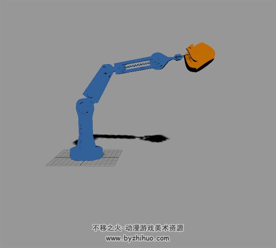 机械手臂 3D模型 有绑定和夹取动作的动作