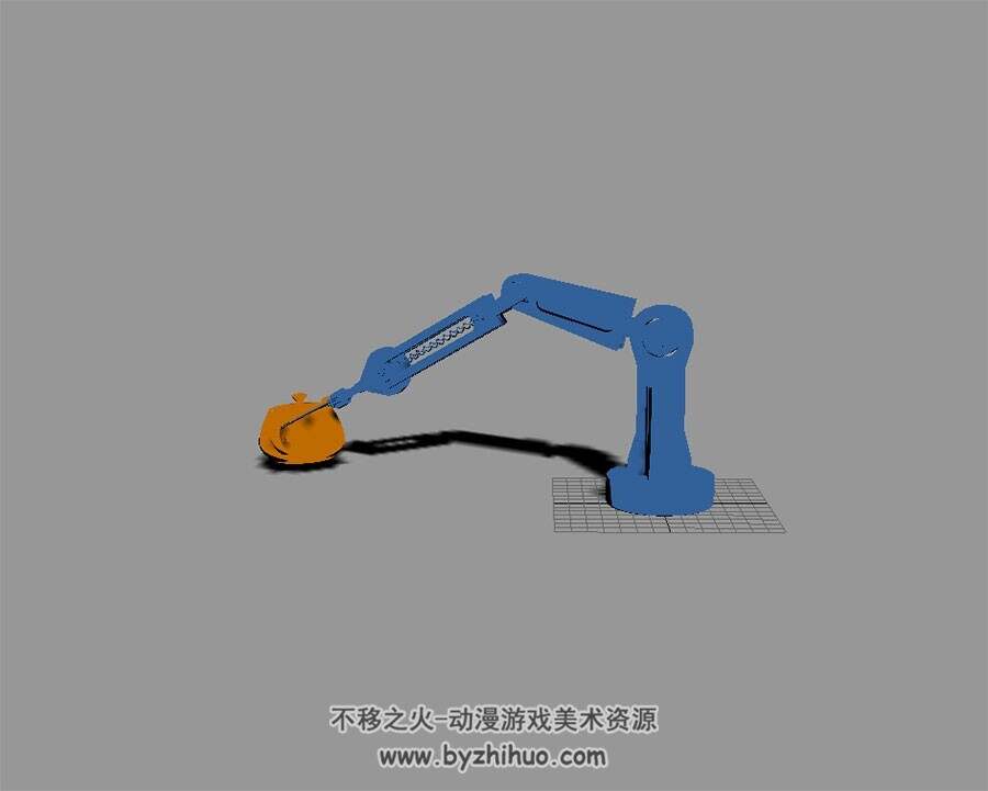 机械手臂 3D模型 有绑定和夹取动作的动作