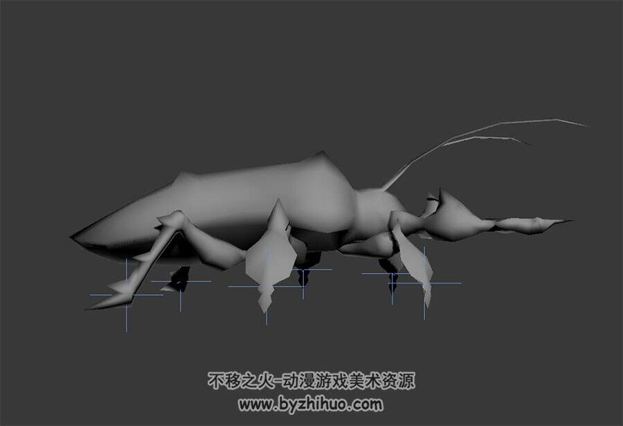 长须甲虫 3D模型 有绑定和死亡、受击的动作