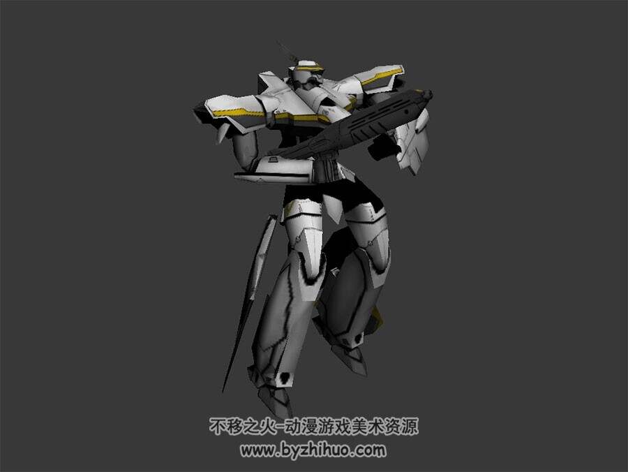 科幻战斗机变身机械战甲 3D模型 有绑定和变身动画