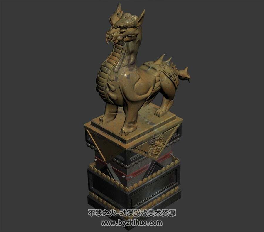 中国古代神兽雕像 Max模型