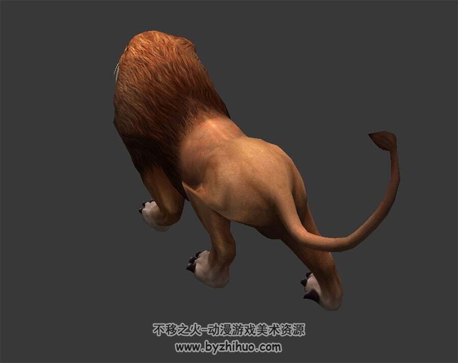 一头公狮子 3D模型 有绑定和动作 四边面