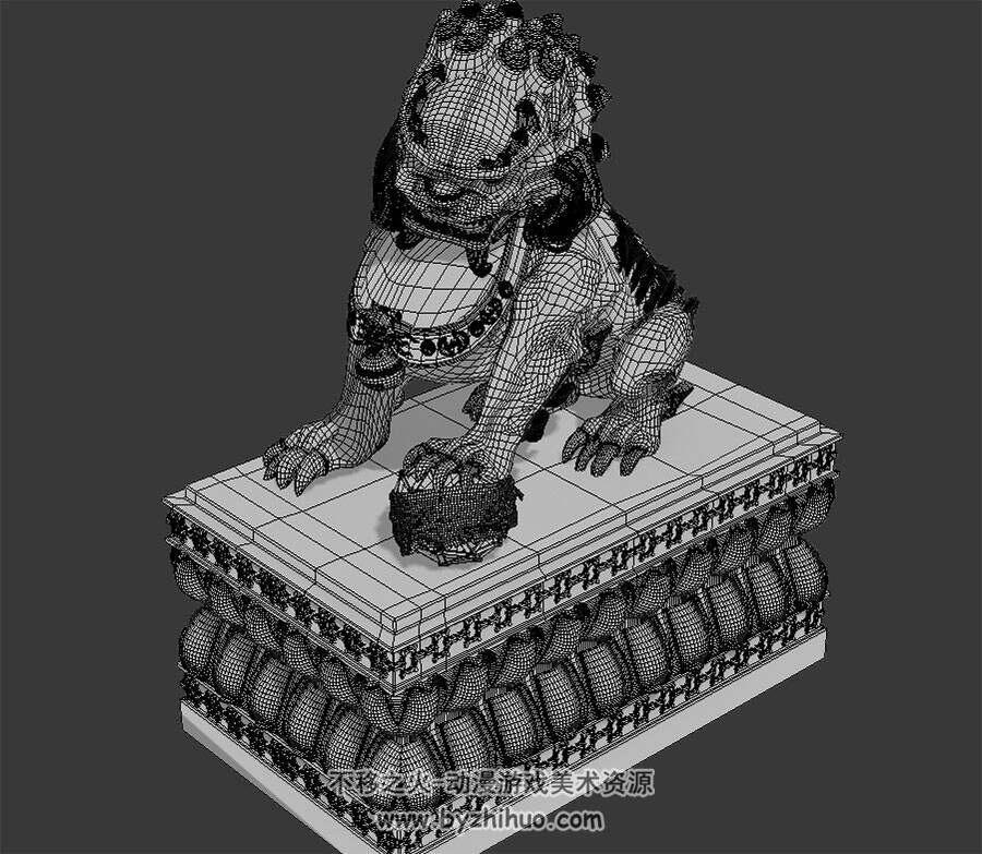 守门石狮子 3D模型