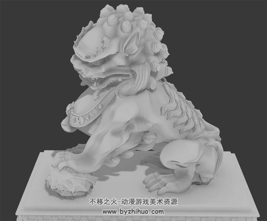 守门石狮子 3D模型