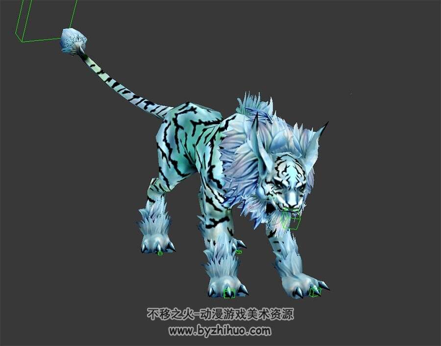 白老虎怪兽 3D模型 有绑定和动作 四边面