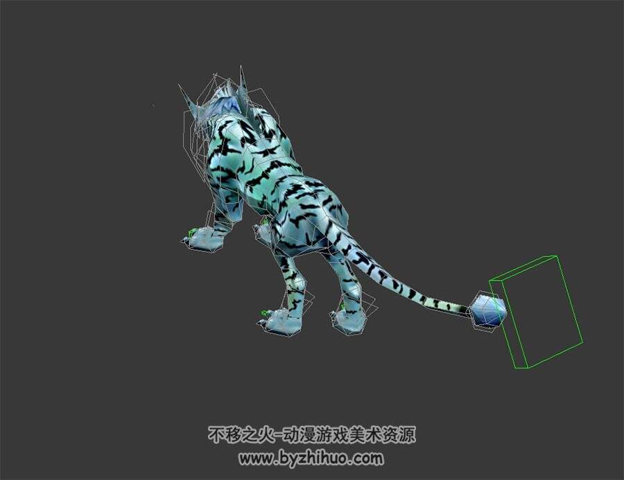 白老虎怪兽 3D模型 有绑定和动作 四边面