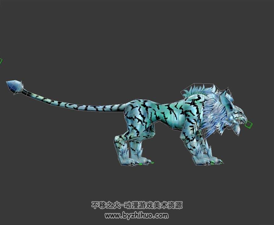 白老虎怪兽 3D模型 有绑定和动作 四边面