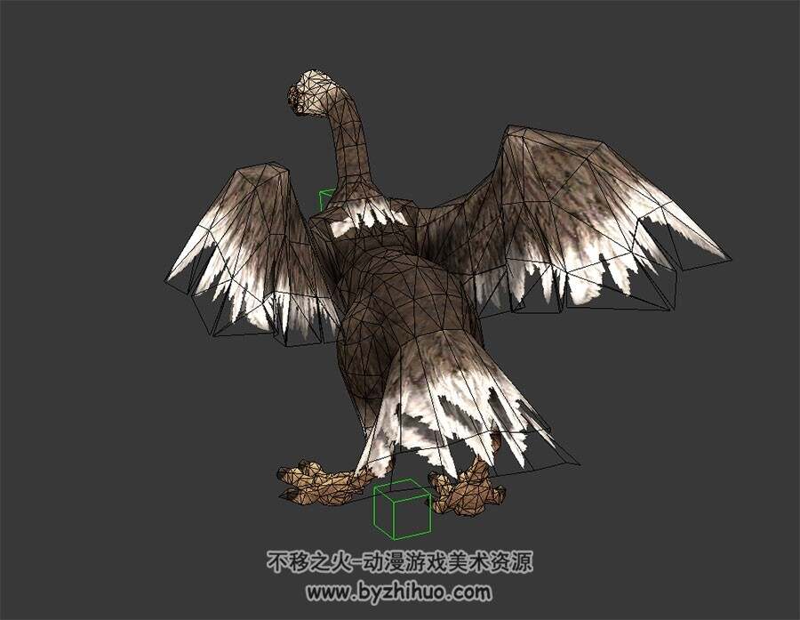大爪秃鹫 3D模型 有绑定和动作 四边面