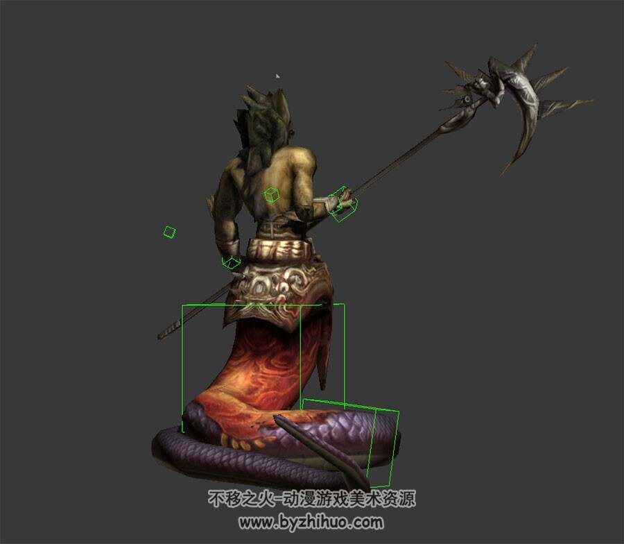 镰刀独眼蛇怪 3D模型 有绑定和动作