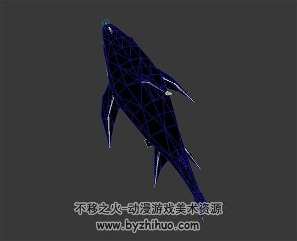 鲨鱼 3D模型 有绑定和全套动作 四边面
