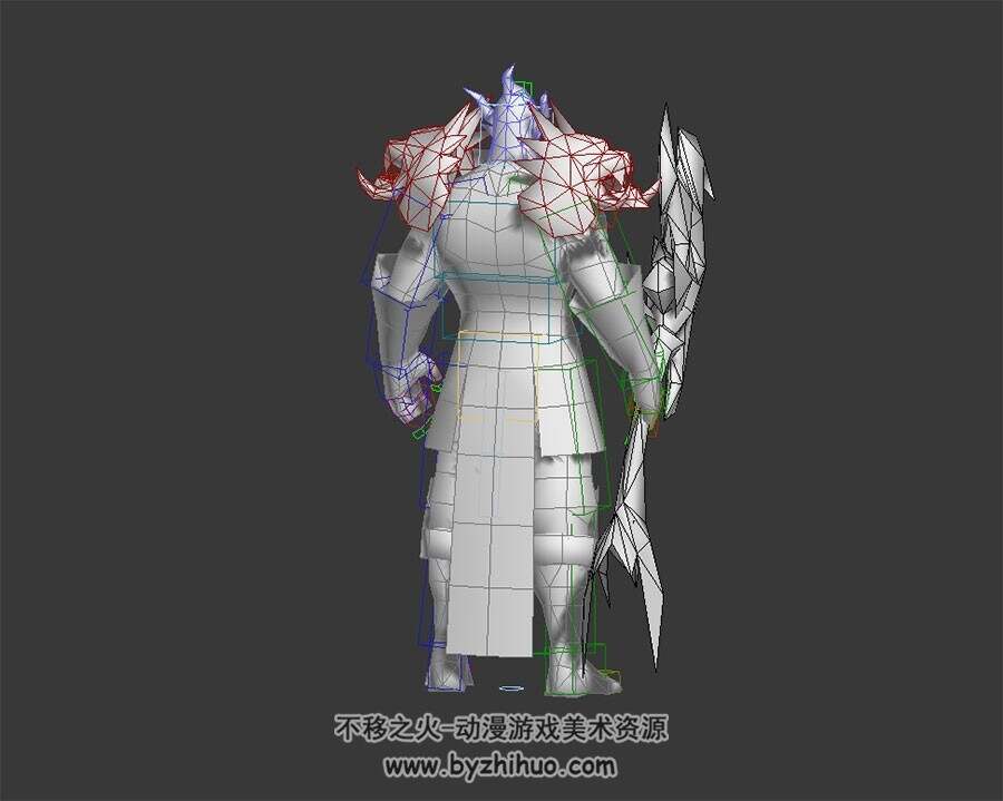 魔幻风铠甲男战士 3D模型 有绑定和动作