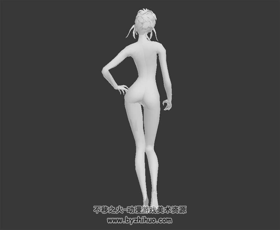 超模身材女白模 3D模型 有绑定和走路的动作