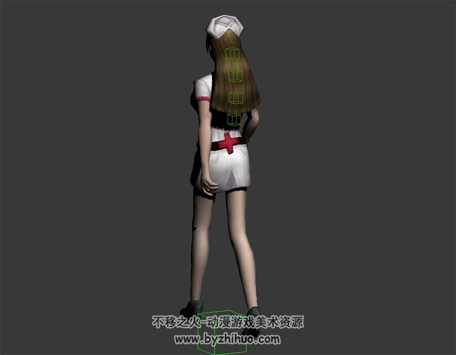 长发女护士 3D模型 有绑定和走路动作