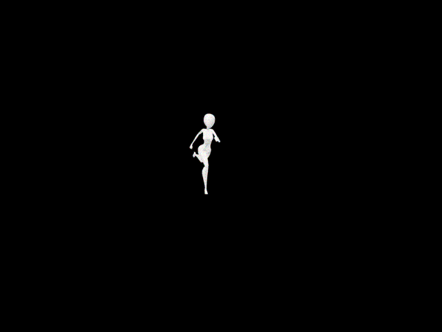 男女人体骨骼跑步动作 3D模型