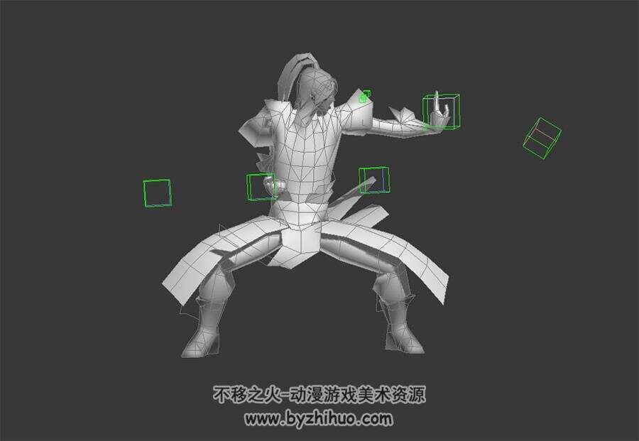 古风武侠男角色 3D模型  有绑定和全套动作