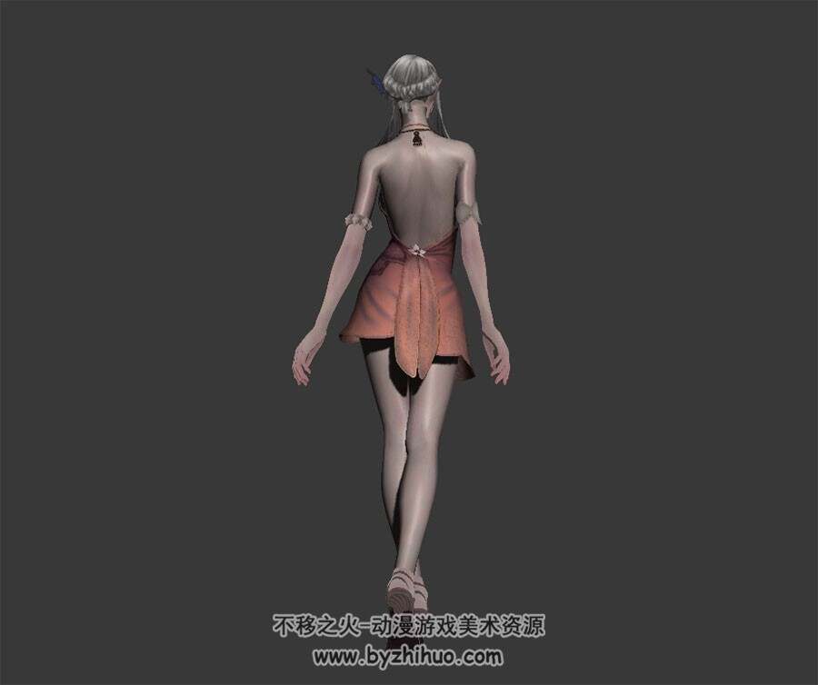 银发精灵耳御姐 3D模型  有绑定和休闲待机动作