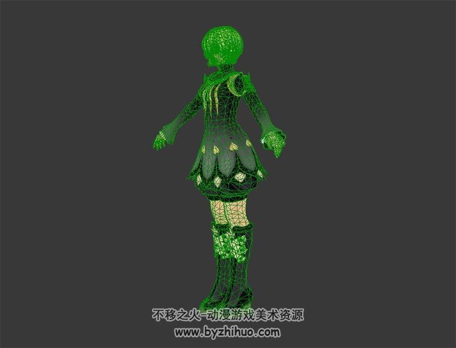 真名法典 Rue 金发黑裙少女 3D模型