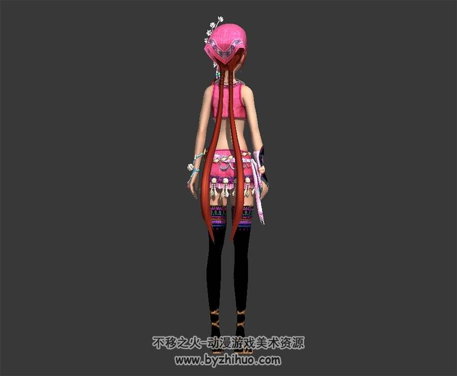 西南少数民族红发少女 3D模型
