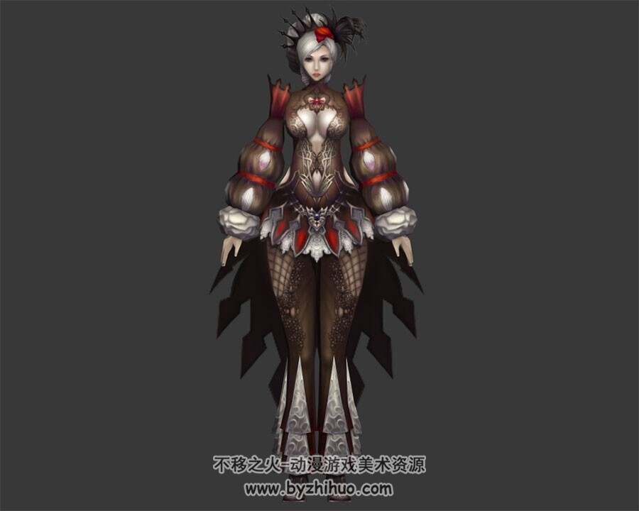 银发礼服御姐 3D模型