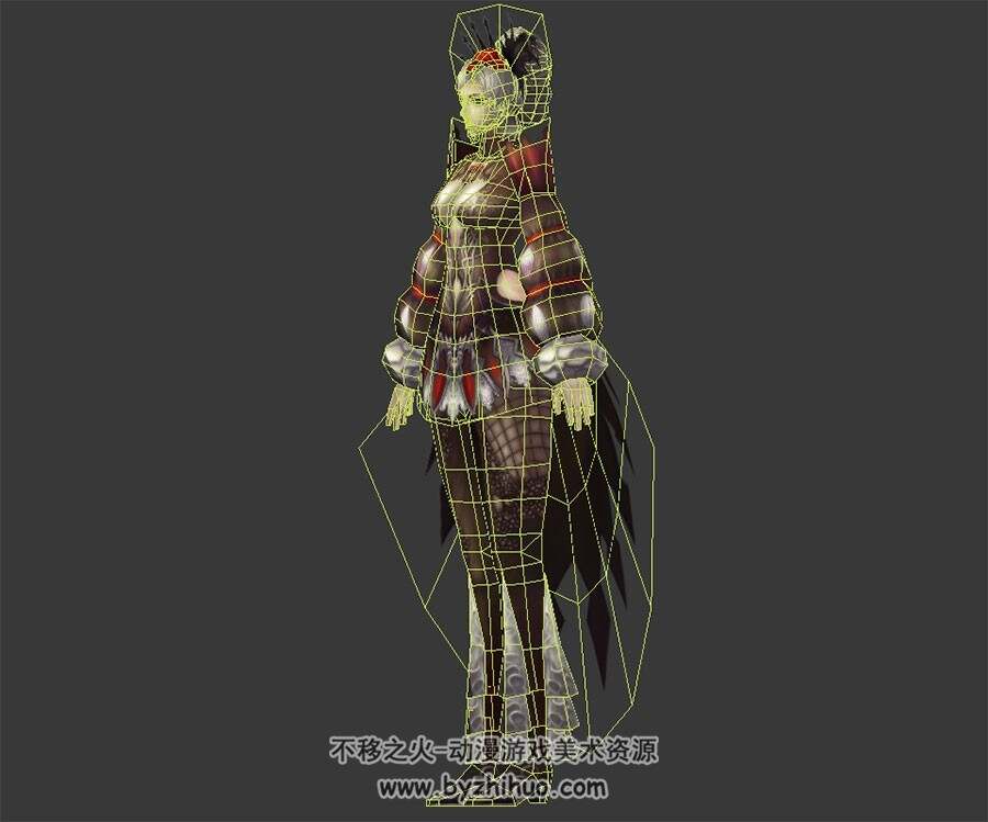 银发礼服御姐 3D模型