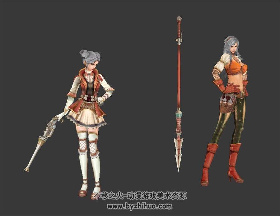 天空战记 少女和御姐 3D模型