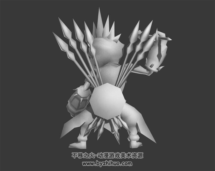 杀马特卡通小怪 3D模型 有绑定和动作