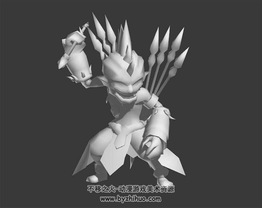 杀马特卡通小怪 3D模型 有绑定和动作