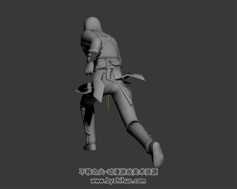 刺客信条 男角色白模 3D模型 有绑定和跑的动作