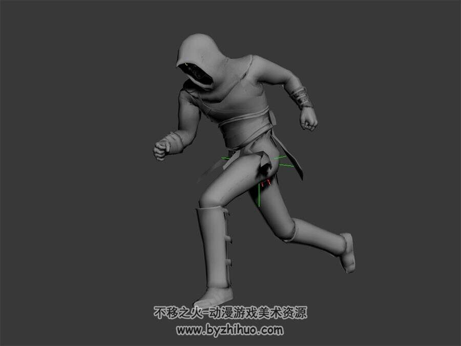 刺客信条 男角色白模 3D模型 有绑定和跑的动作