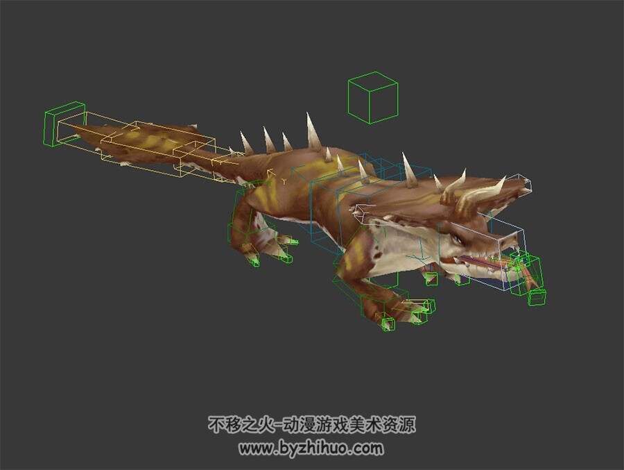变异鳄鱼3d模型有绑定和动作