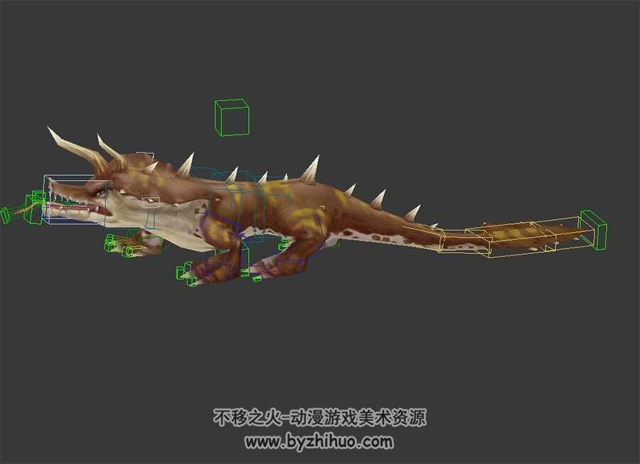变异鳄鱼 3D模型 有绑定和动作