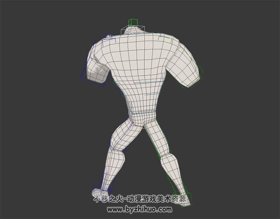 卡通风白模 3D模型 有绑定和挥拳攻击动作