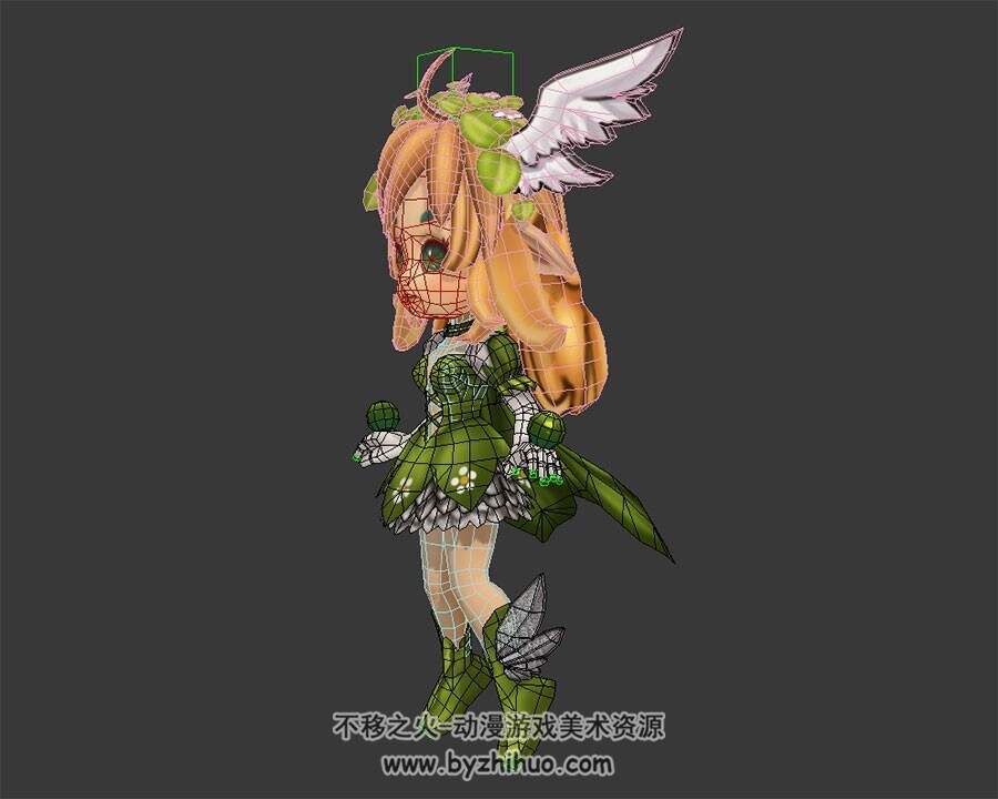Q版卡通森林精灵 3D模型 有绑定和旋转动作