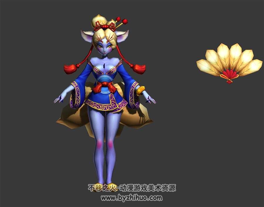 兽耳妖狐狐妖 女妖精 3D模型 有绑定