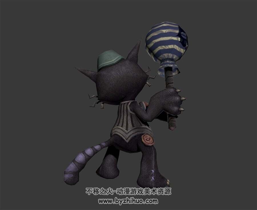 布偶玩偶猫咪  3D模型 有绑定和全套动作