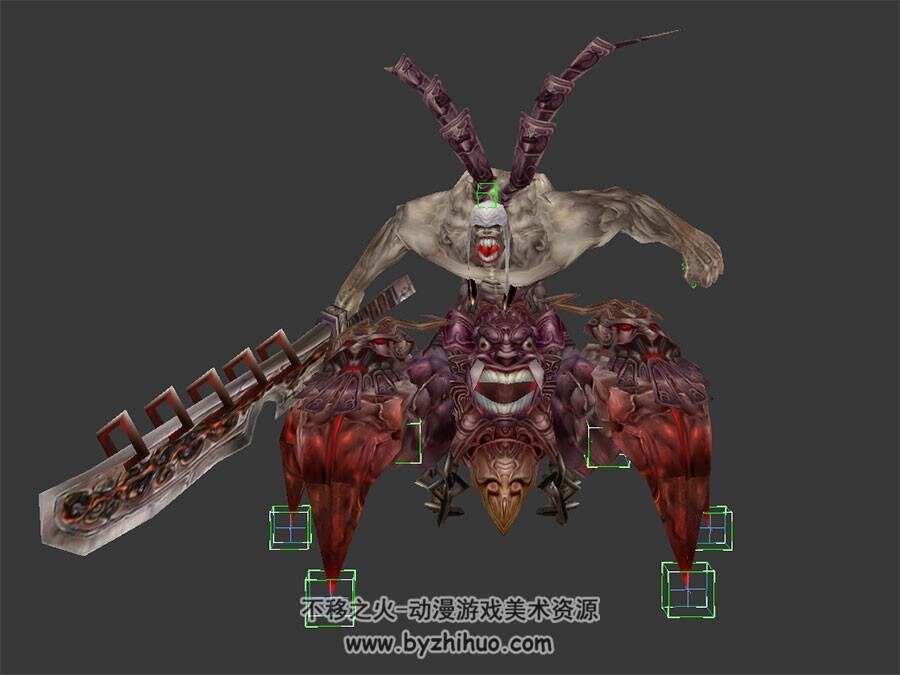 蜘蛛腿的大怪物 3D模型 有绑定和跳跃的动作