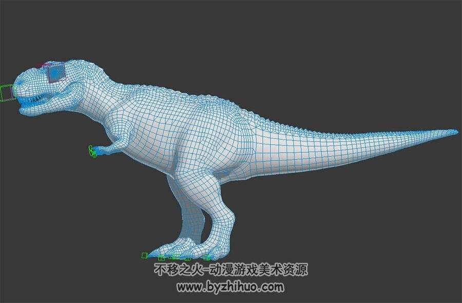 四边面高精恐龙 3D白模 有绑定和待机动作