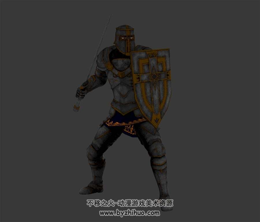 Miximo 盾剑圣骑士 Paladin 3D模型 有绑定和全套动作