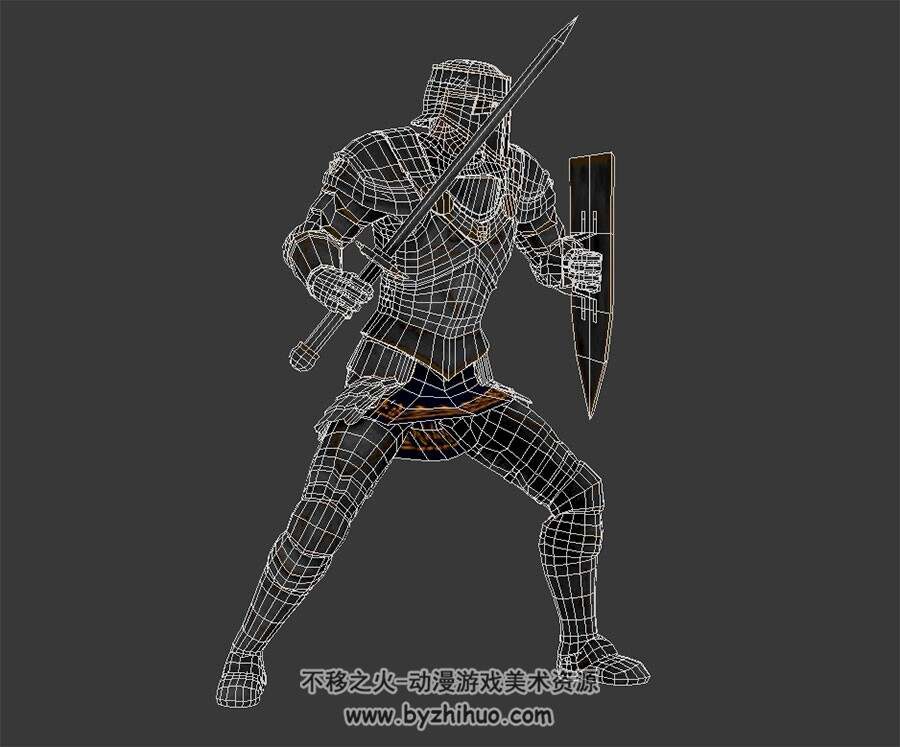 Miximo 盾剑圣骑士 Paladin 3D模型 有绑定和全套动作