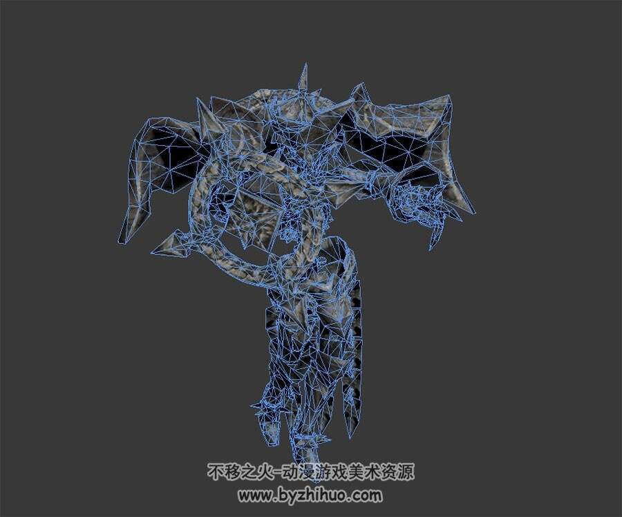 石甲法师怪物 3D模型 有绑定和全套32个动作