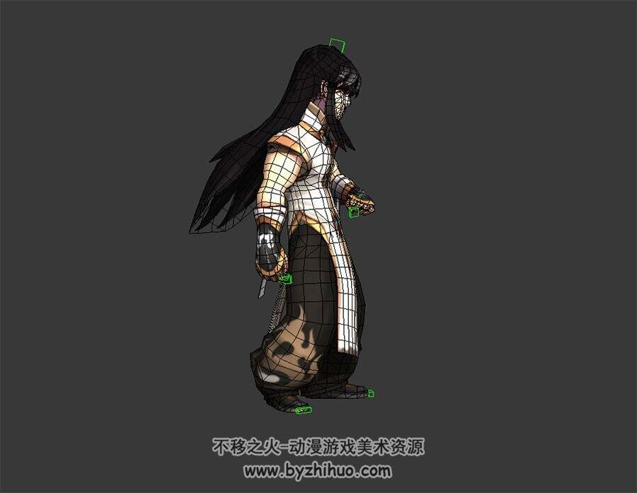 Q版卡通古装黑发男角色 3D模型 有绑定和动作