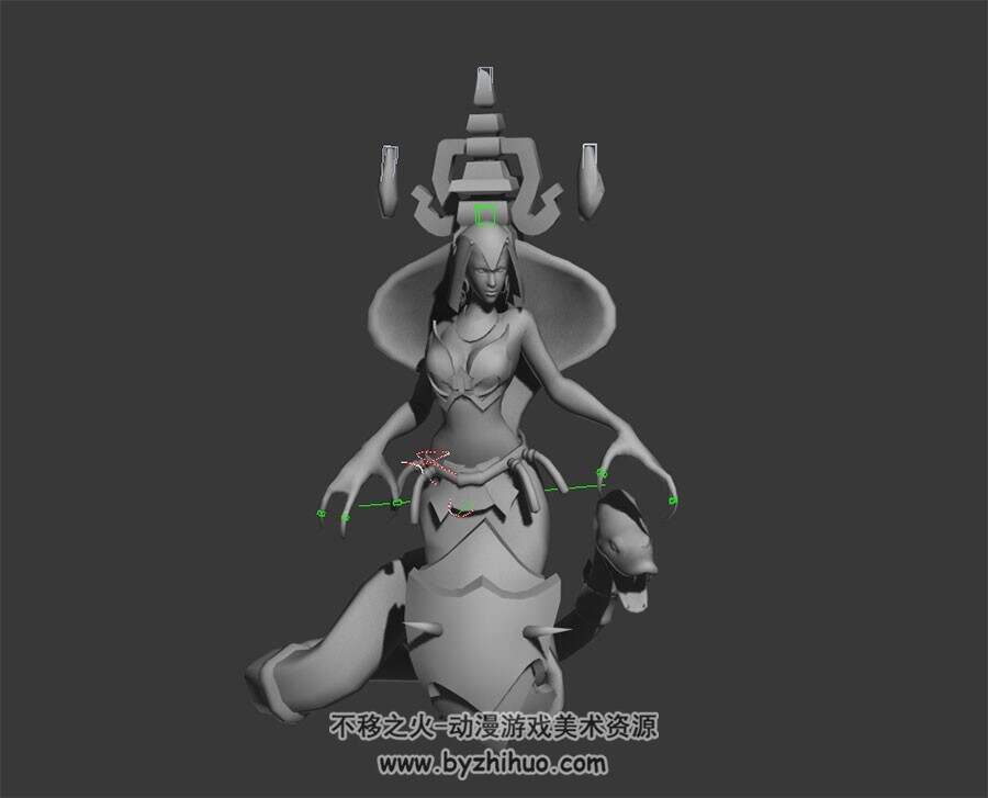 魔幻女蛇妖 3D模型  有绑定和动作