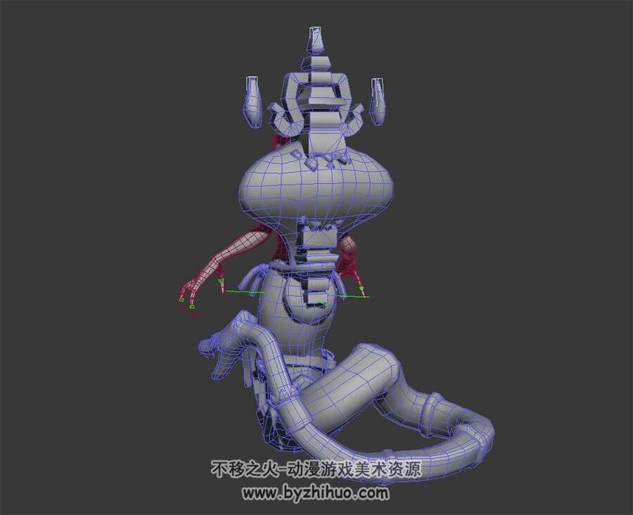 魔幻女蛇妖 3D模型  有绑定和动作