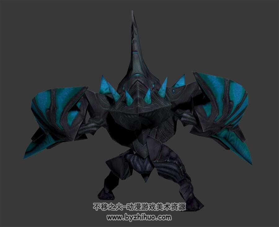 暗黑石甲怪物 3D模型 有绑定和动作