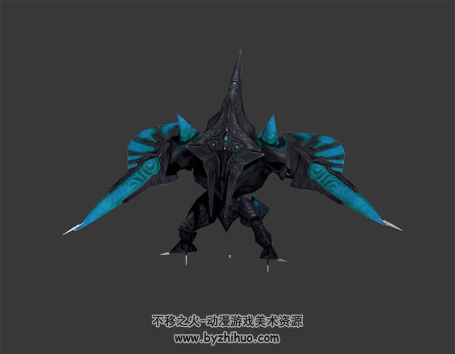 暗黑石甲怪物 3D模型 有绑定和动作